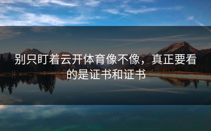 别只盯着云开体育像不像，真正要看的是证书和证书
