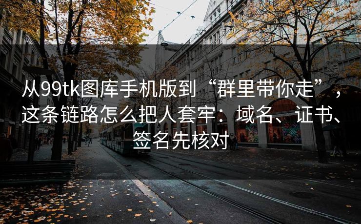 从99tk图库手机版到“群里带你走”，这条链路怎么把人套牢：域名、证书、签名先核对