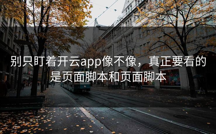 别只盯着开云app像不像，真正要看的是页面脚本和页面脚本