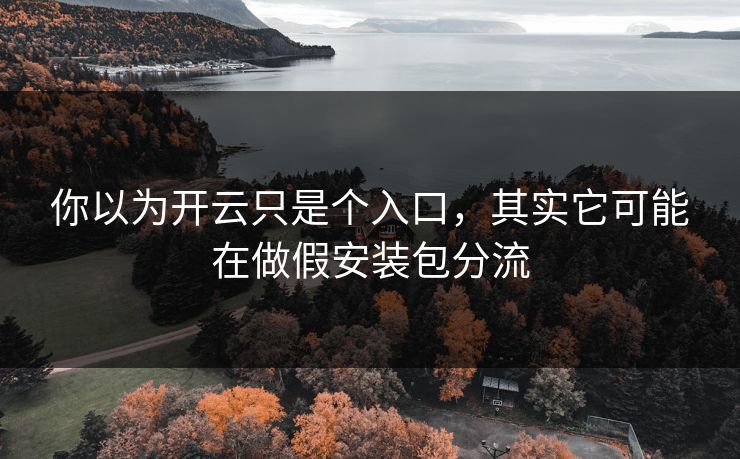 你以为开云只是个入口，其实它可能在做假安装包分流