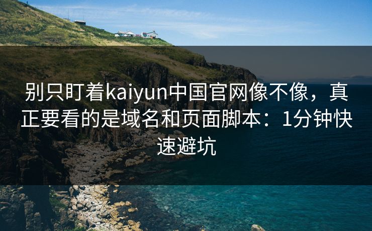 别只盯着kaiyun中国官网像不像,真正要看的是域名和页面脚本:1分钟快速避坑 别只盯着kaiyun中国官网像不像,真正要看的是域名和页面脚本:1分钟快速避坑