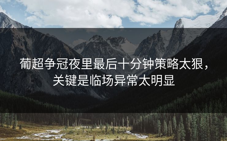 葡超争冠夜里最后十分钟策略太狠,关键是临场异常太明显 葡超争冠夜里最后十分钟策略太狠,关键是临场异常太明显