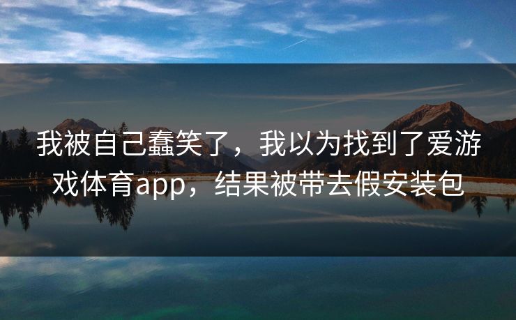 我被自己蠢笑了，我以为找到了爱游戏体育app，结果被带去假安装包